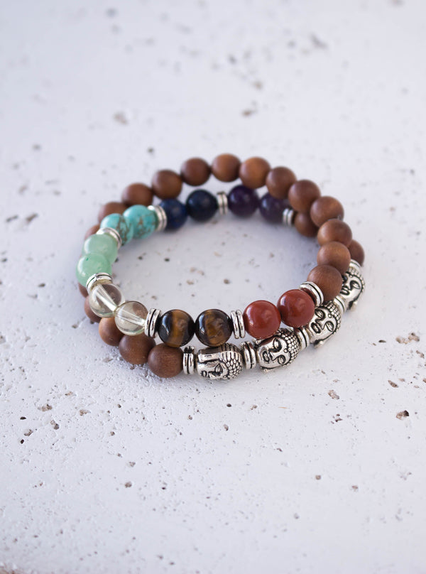 7 Chakras Double Bracelet