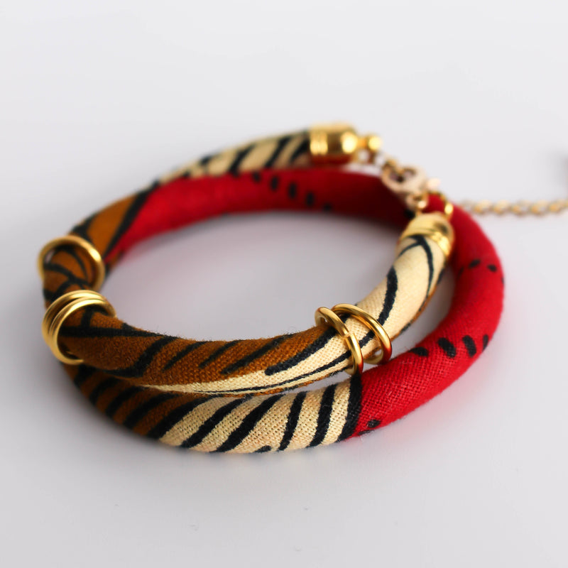 Amina Necklace - red and brown