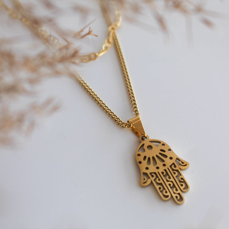 Gold Hamsa Necklace 