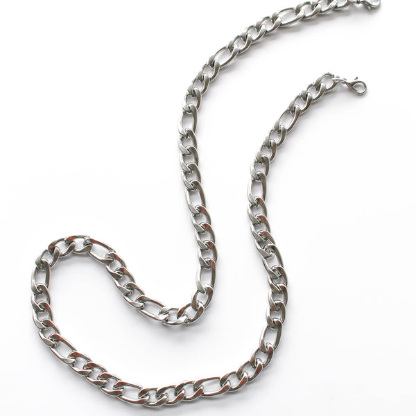 Mask chain Figaro silver
