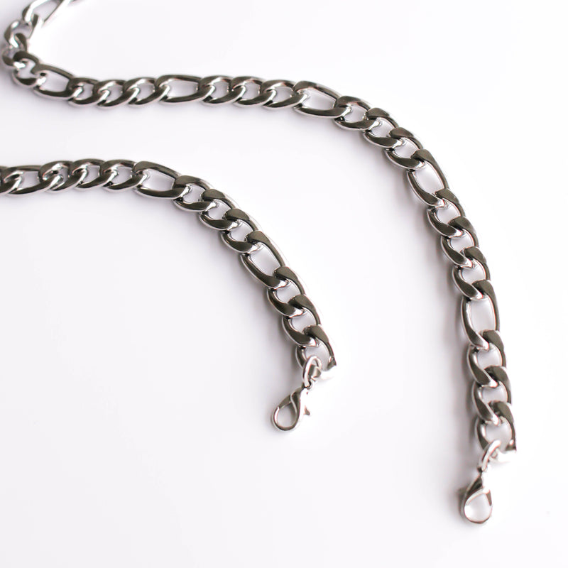 Mask chain Figaro silver