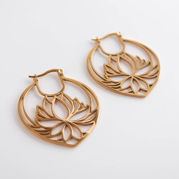 Lotus Gold Earrings