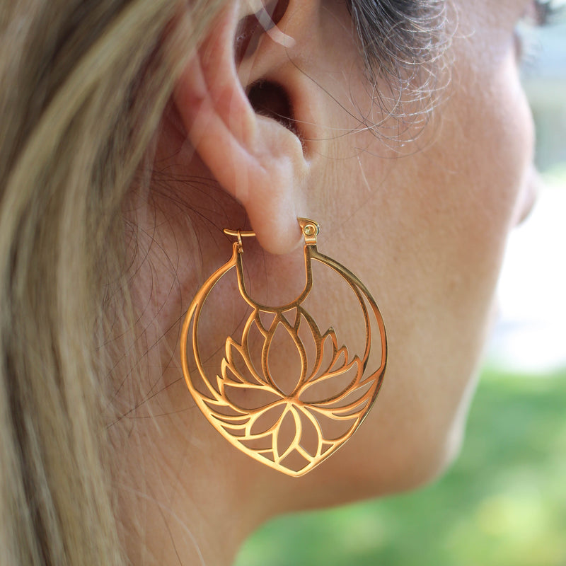 Lotus Gold Earrings