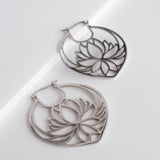 Lotus silver earrings